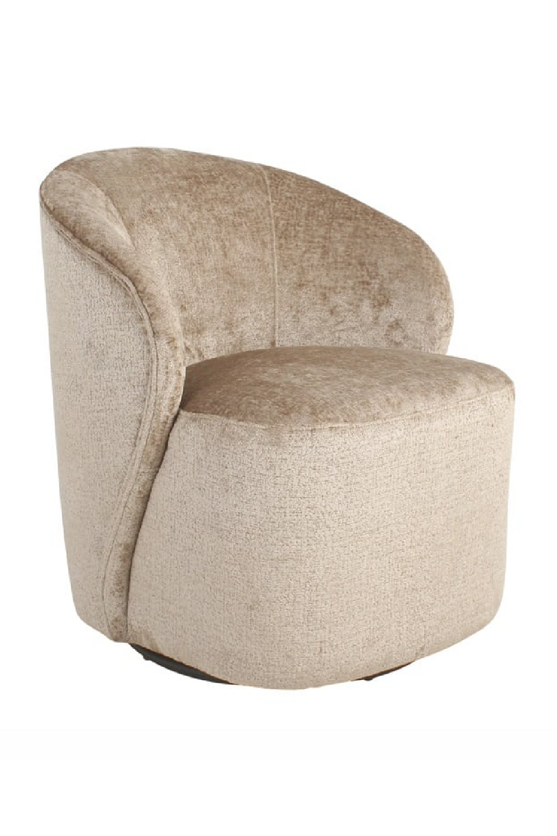 Fauteuil pivotant en velours taupe | Richmond Sofia | Meubleluxe.fr