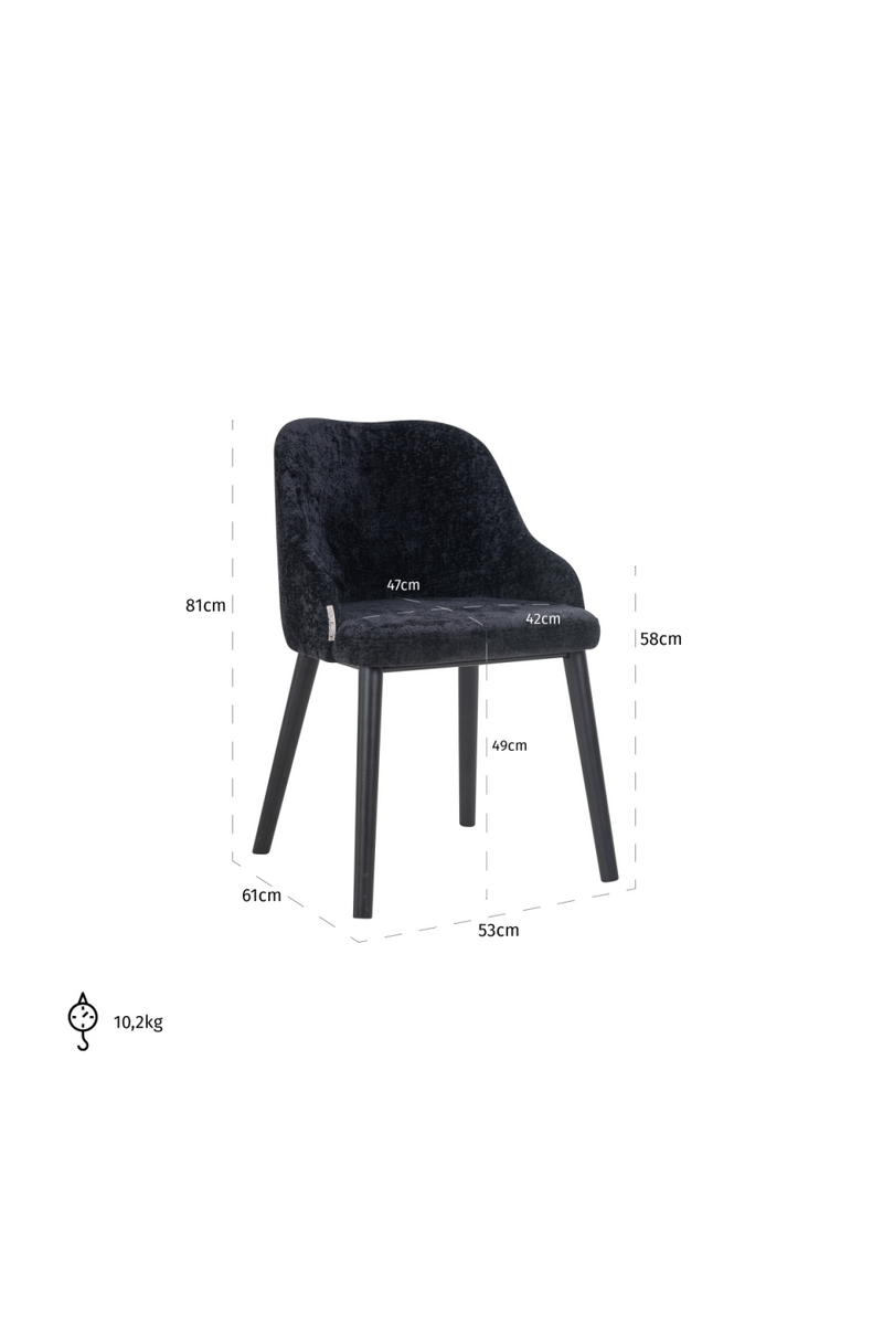 Black Chenille Dining Chair | Richmond Twiggy