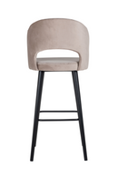 Chaise de bar en velours taupe | Richmond Savoy | Meubleluxe.fr