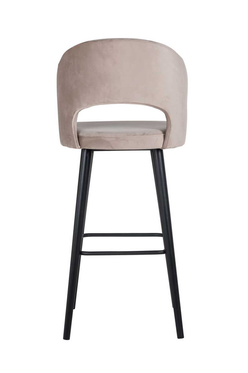 Chaise de bar en velours taupe | Richmond Savoy | Meubleluxe.fr