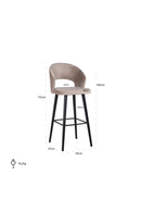 Chaise de bar en velours taupe | Richmond Savoy | Meubleluxe.fr