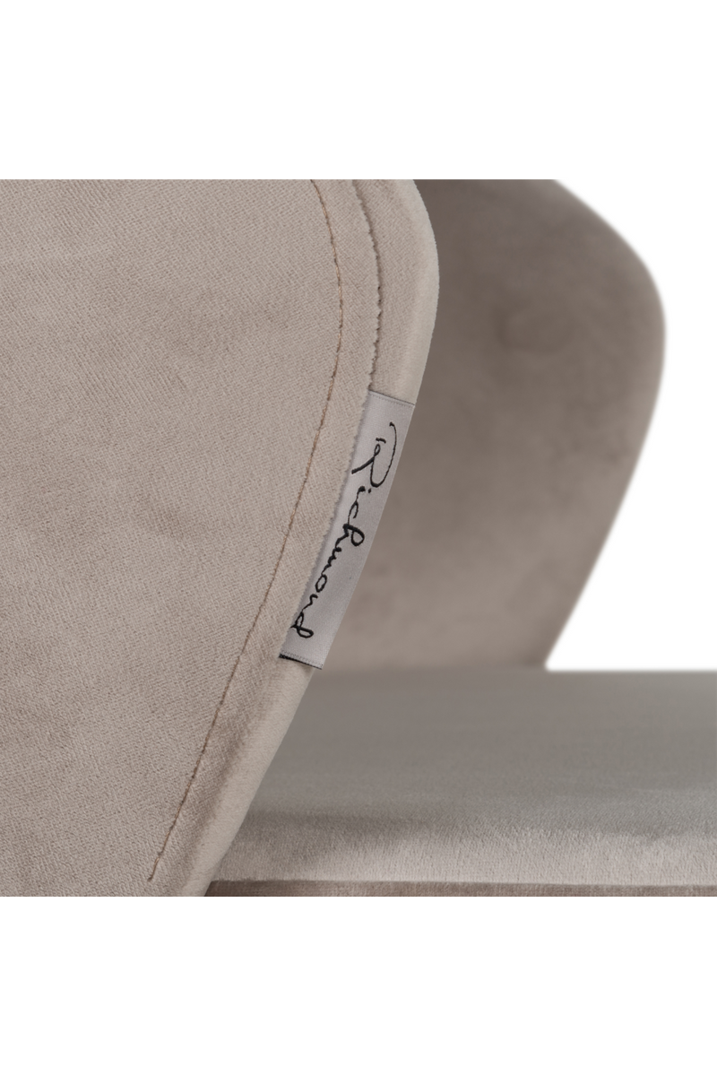 Chaise de bar en velours taupe | Richmond Savoy | Meubleluxe.fr