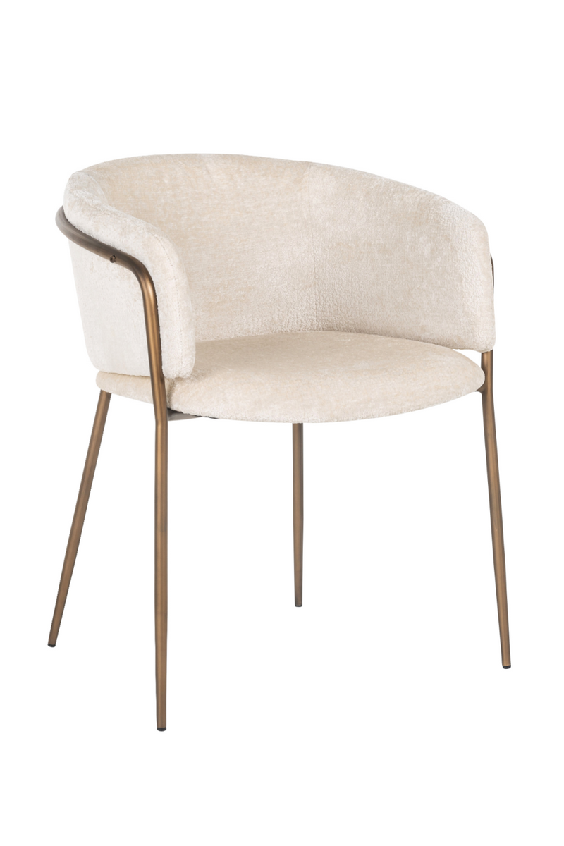 Chaise de salle à manger en chenille blanc | Richmond Minerva | Meubleluxe.fr