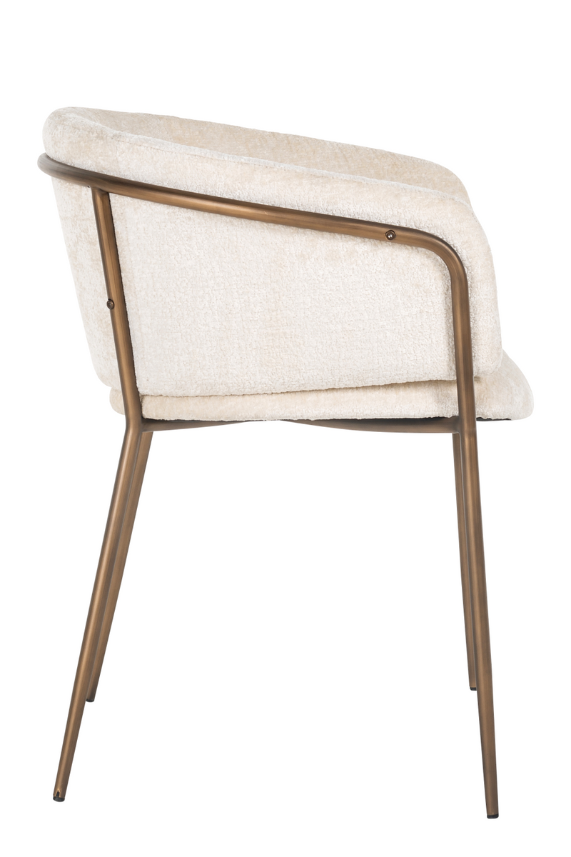 Chaise de salle à manger en chenille blanc | Richmond Minerva | Meubleluxe.fr