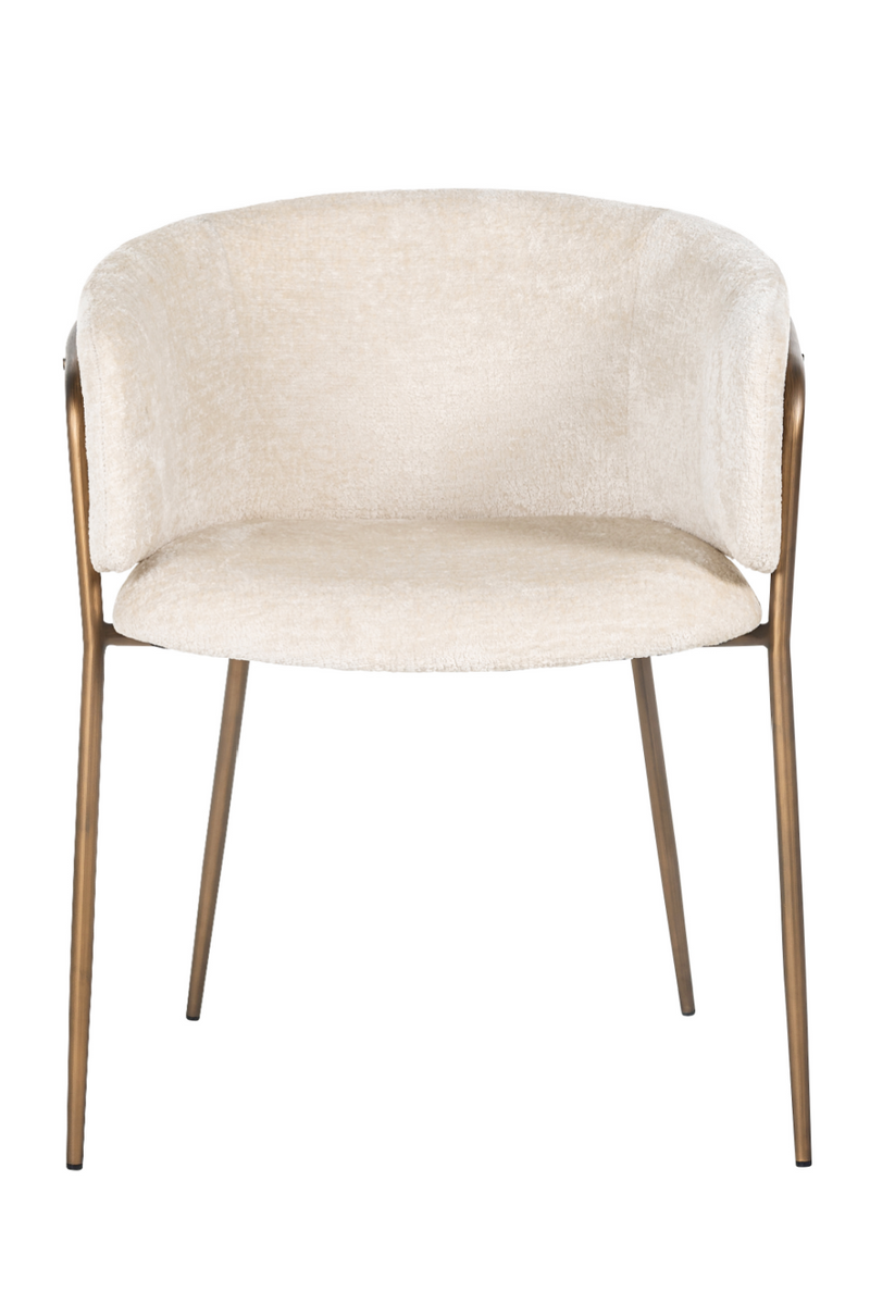 Chaise de salle à manger en chenille blanc | Richmond Minerva | Meubleluxe.fr