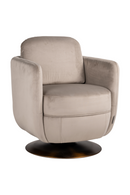 Fauteuil pivotant en velours taupe | Richmond Turner | Meubleluxe.fr