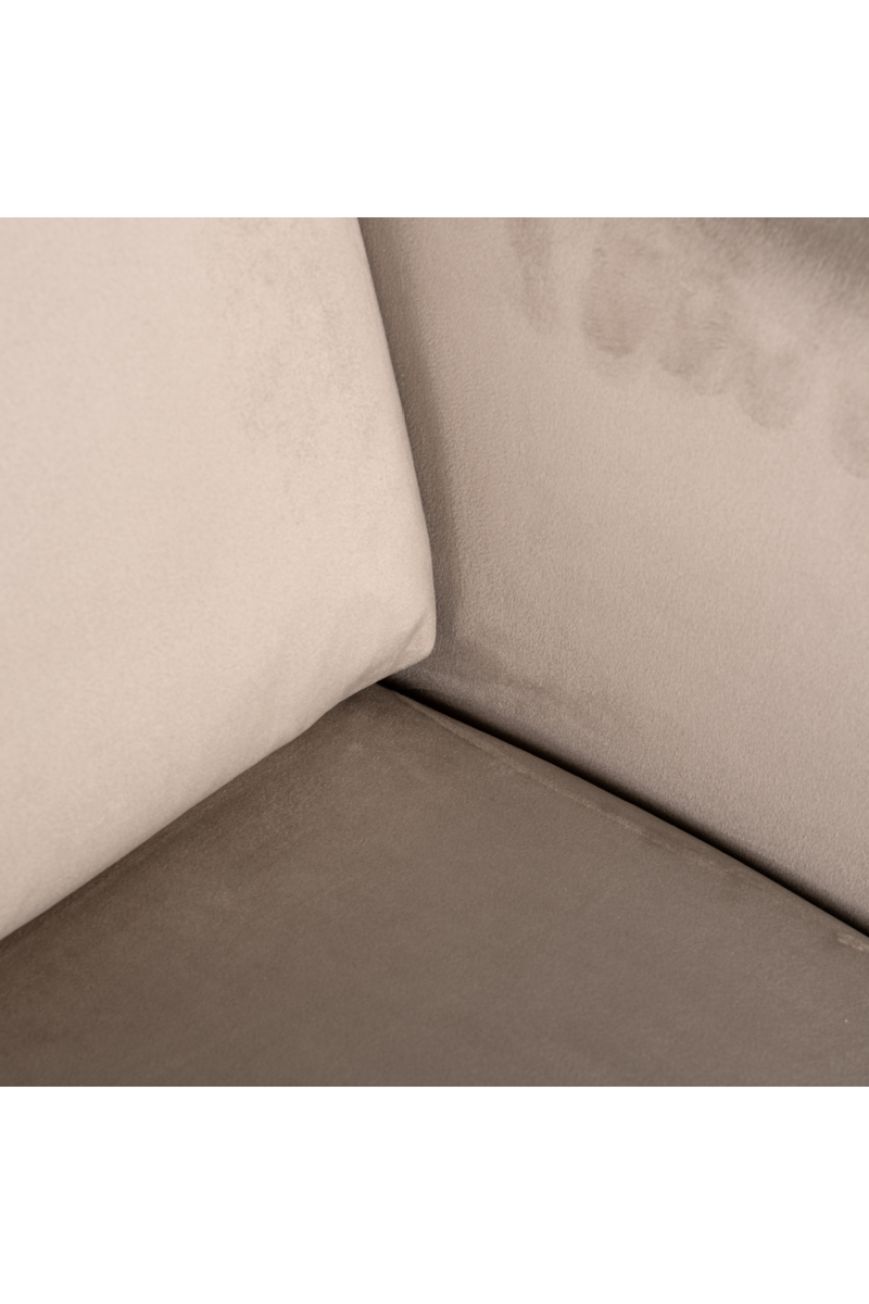 Fauteuil pivotant en velours taupe | Richmond Turner | Meubleluxe.fr