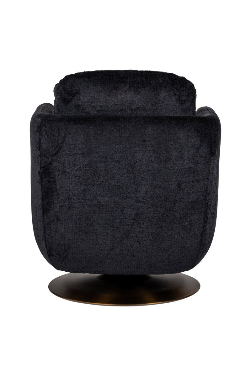 Fauteuil pivotant en chenille noir | Richmond Turner | Meubleluxe.fr