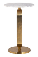 Table d'appoint en laiton et marbre blanc | Richmond Celine | Meubleluxe.fr