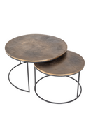 Table basse gigogne en laiton doré (lot de 2) | Richmond Tulum | Meubleluxe.fr