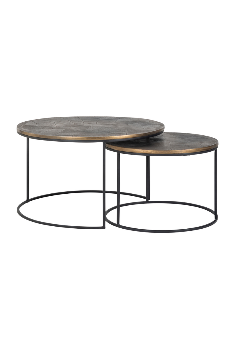 Table basse gigogne en laiton doré (lot de 2) | Richmond Tulum | Meubleluxe.fr