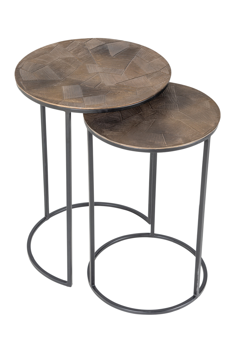 Table d'appoint gigogne en métal (lot de 2) | Richmond Tulum | Meubleluxe.fr