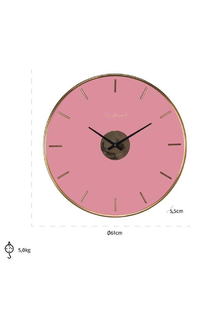 Horloge murale en laiton doré | Richmond Quincy | Meubleluxe.fr