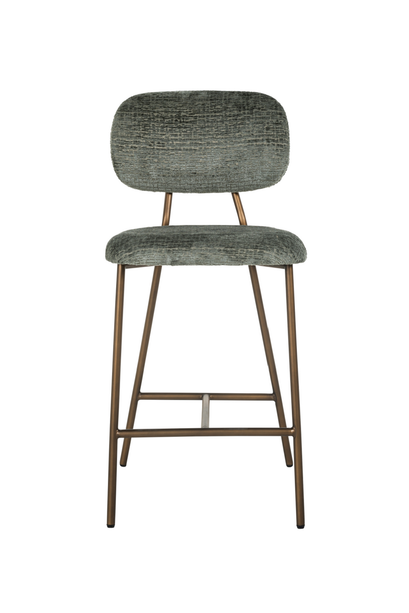 Tabouret de bar en tissu thym | Richmond Xenia | Meubleluxe.fr