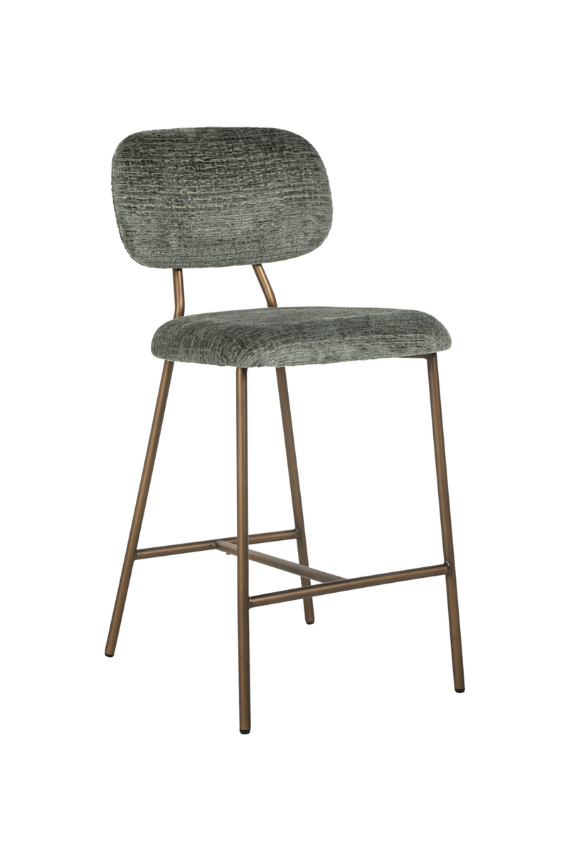 Tabouret de bar en tissu thym | Richmond Xenia | Meubleluxe.fr