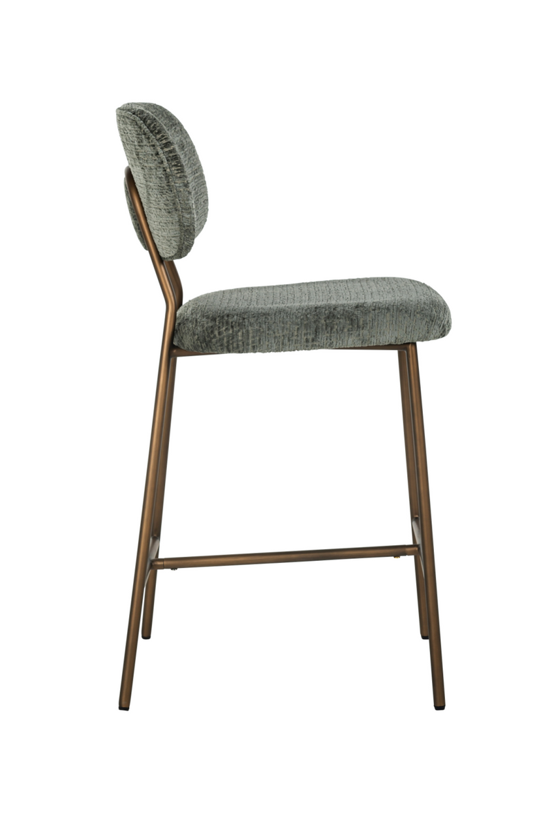 Tabouret de bar en tissu thym | Richmond Xenia | Meubleluxe.fr