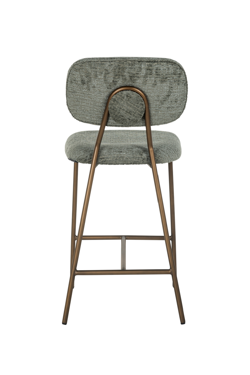 Tabouret de bar en tissu thym | Richmond Xenia | Meubleluxe.fr