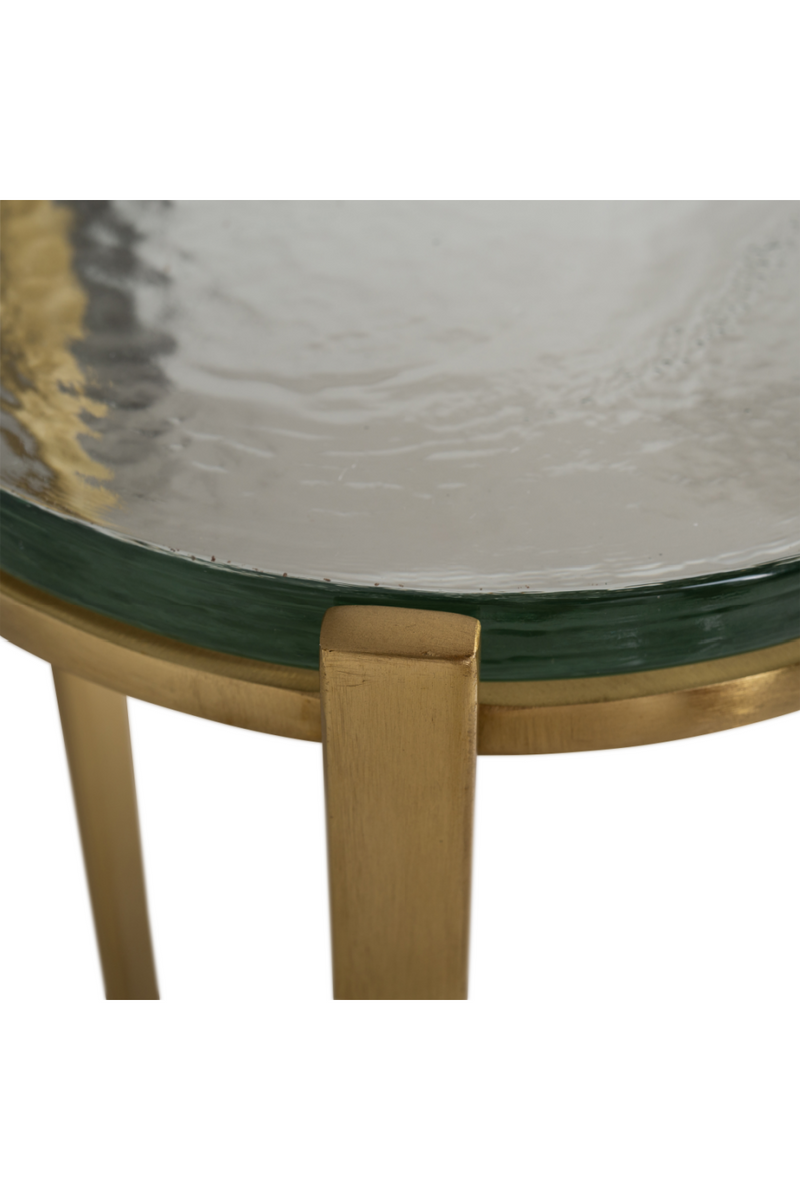 Table d'appoint en verre et laiton | Richmond Aubrey | Meubleluxe.fr