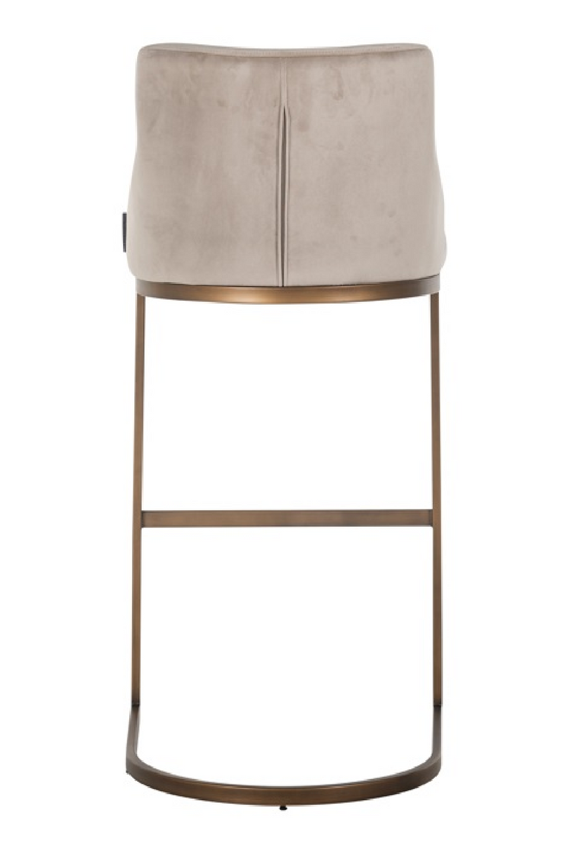 Tabouret de bar en velours beige | Richmond Bolton | Meubleluxe.fr