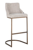 Chaise de bar en tissu beige | Richmond Bolton | Meubleluxe.fr