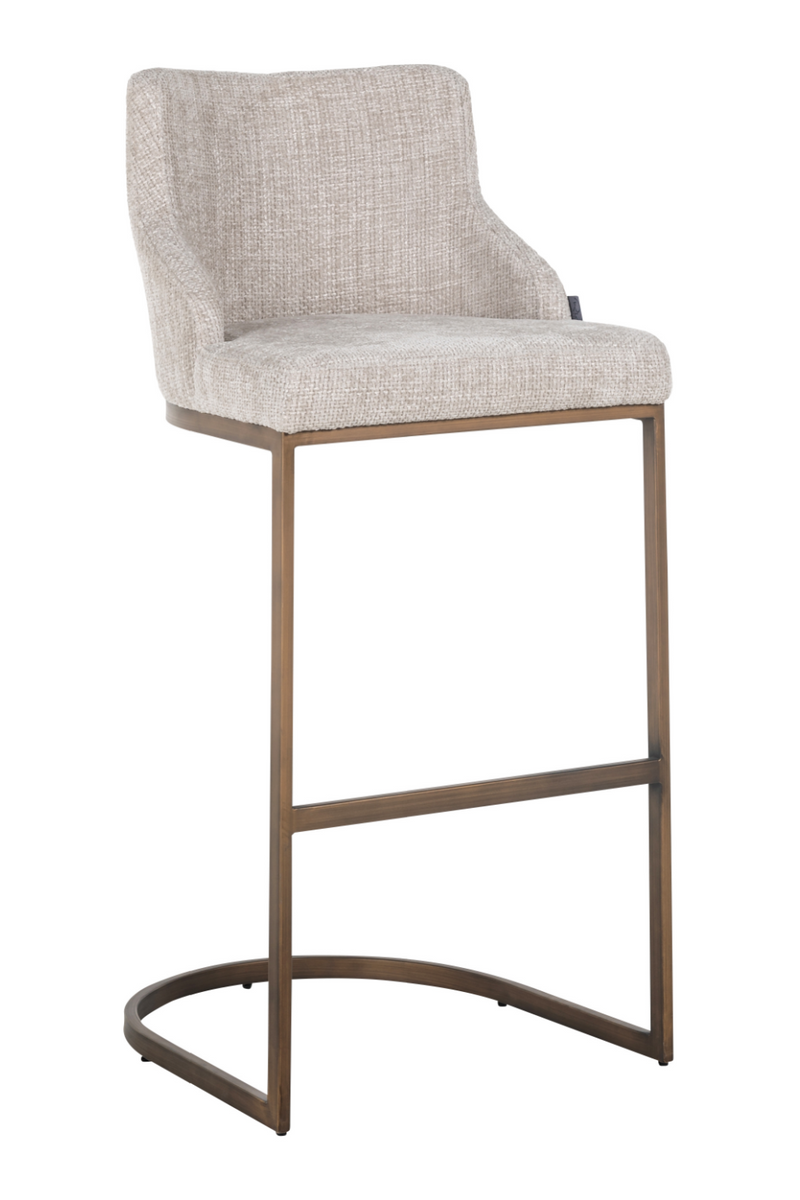 Chaise de bar en tissu beige | Richmond Bolton | Meubleluxe.fr