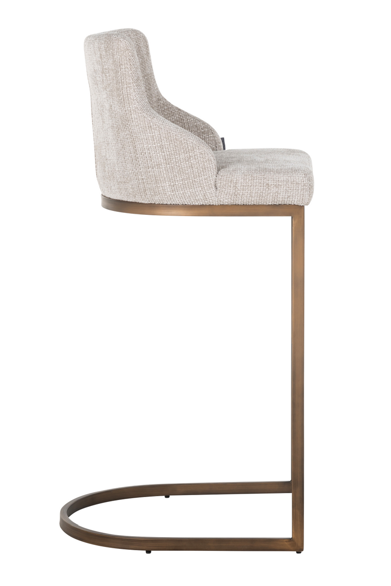 Chaise de bar en tissu beige | Richmond Bolton | Meubleluxe.fr