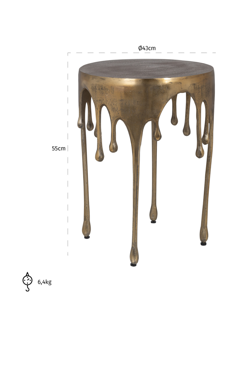 Table d'appoint en métal doré | Richmond Carly | Meubleluxe.fr