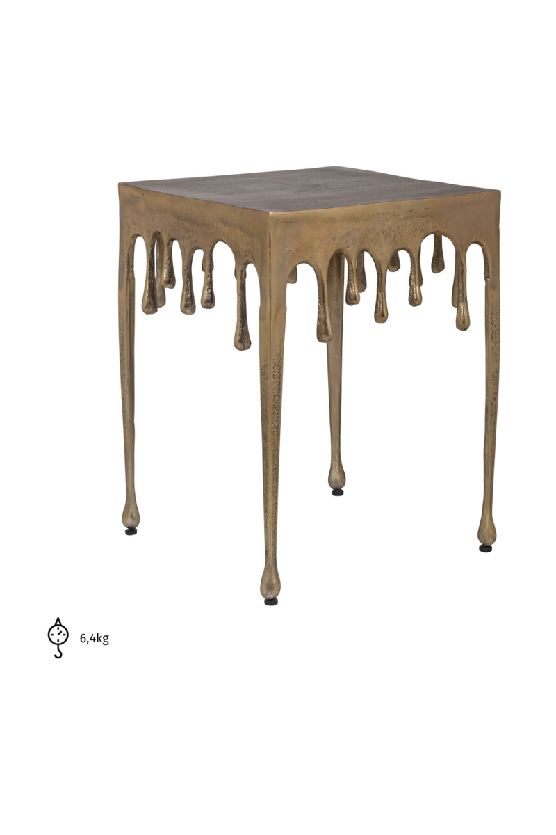 Table d'appoint carré en laiton doré | Richmond Drops | Meubleluxe.fr