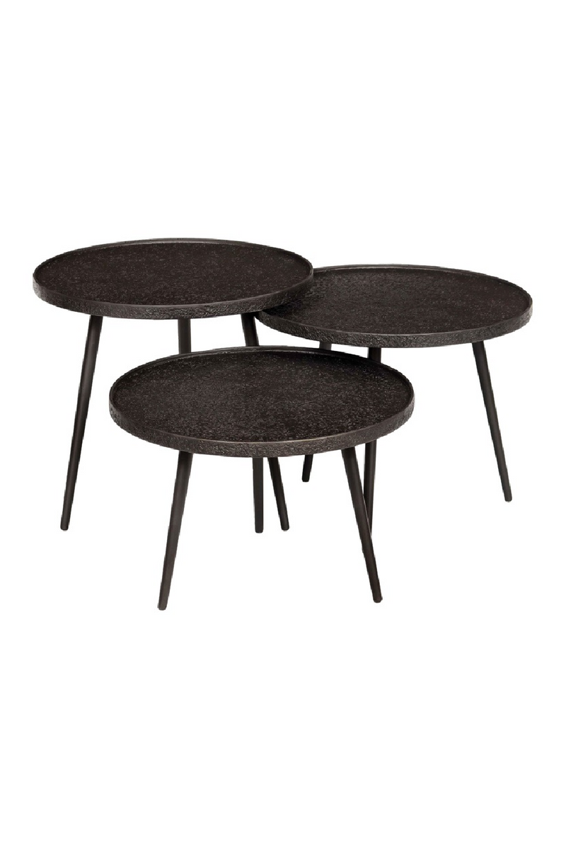 Table basse gigogne en bois texturé (lot de 3) | Richmond Oxford | Meubleluxe.fr