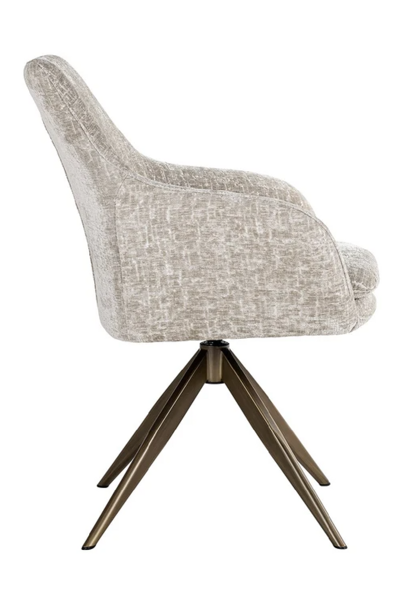 Chaise de salle à manger pivotante en tissu taupe | Richmond Lisonne | Meubleluxe.fr