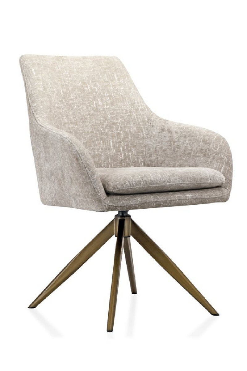 Chaise de salle à manger pivotante en tissu taupe | Richmond Lisonne | Meubleluxe.fr