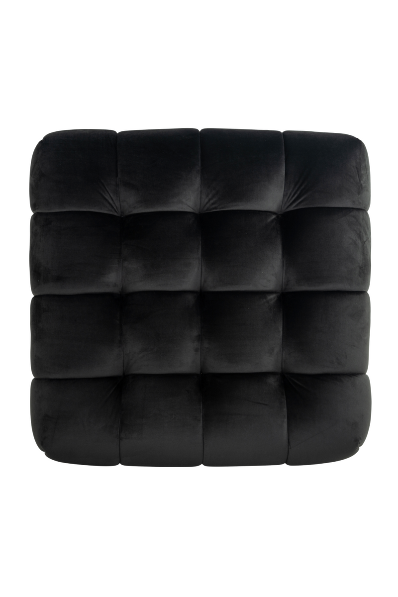 Pouf en velours noir | Richmond Huxley | Meubleluxe.fr