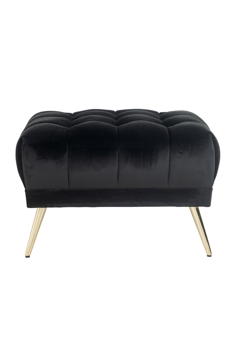 Pouf en velours noir | Richmond Huxley | Meubleluxe.fr