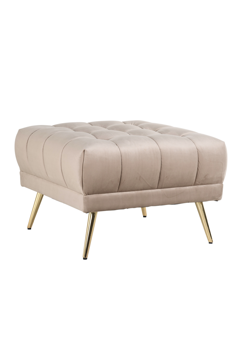 Pouf en velours taupe | Richmond Huxley | Meubleluxe.fr