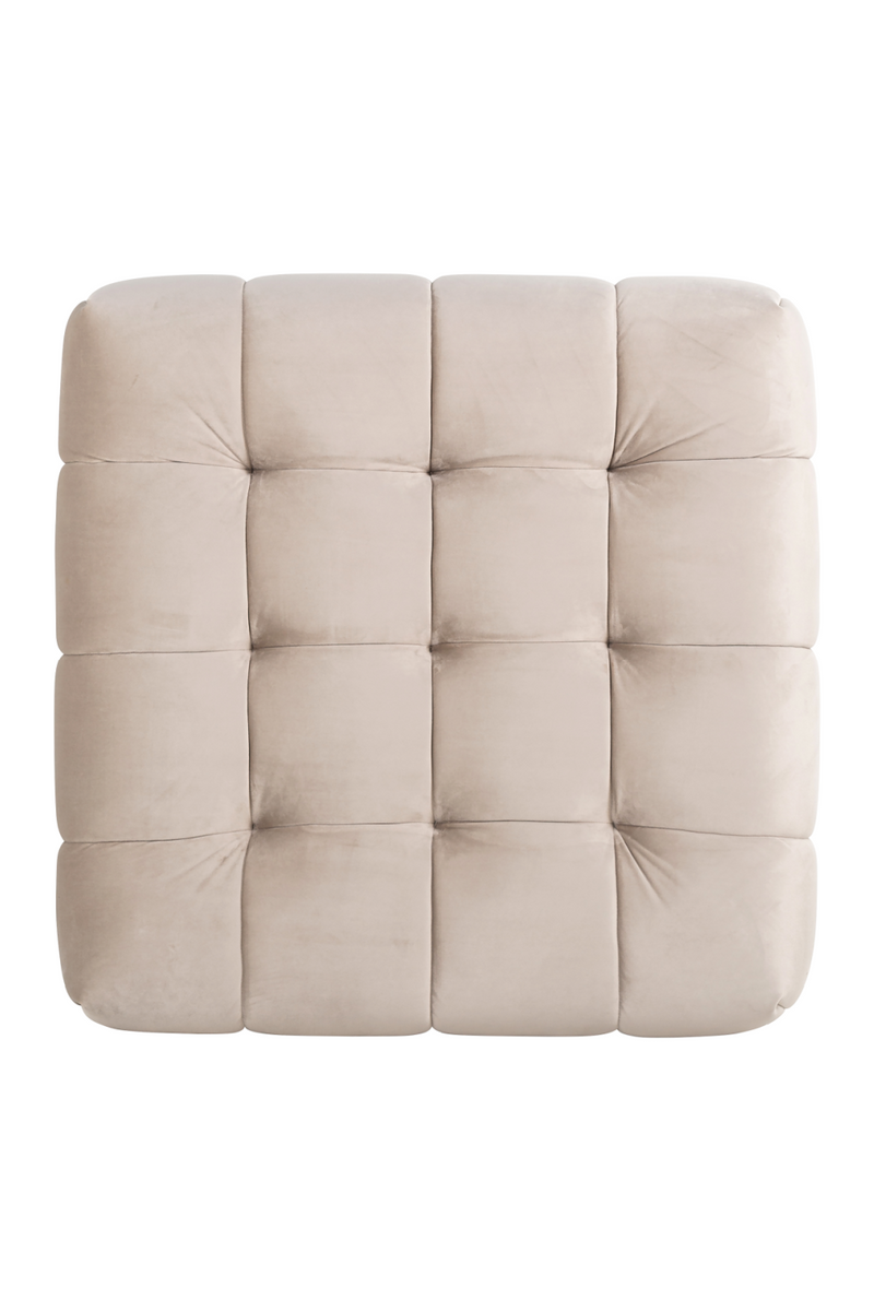 Pouf en velours taupe | Richmond Huxley | Meubleluxe.fr