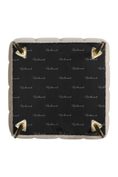 Pouf en velours taupe | Richmond Huxley | Meubleluxe.fr