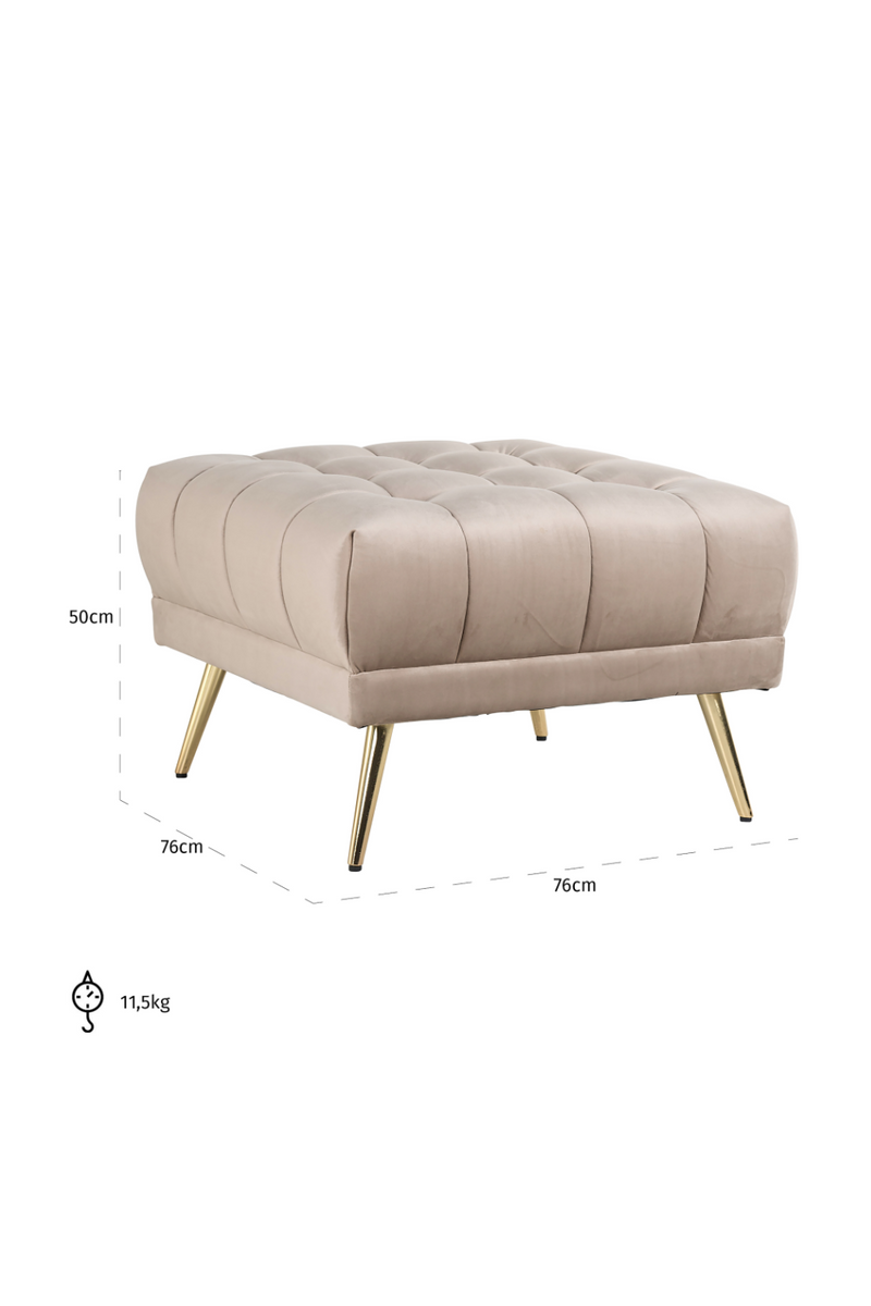 Pouf en velours taupe | Richmond Huxley | Meubleluxe.fr