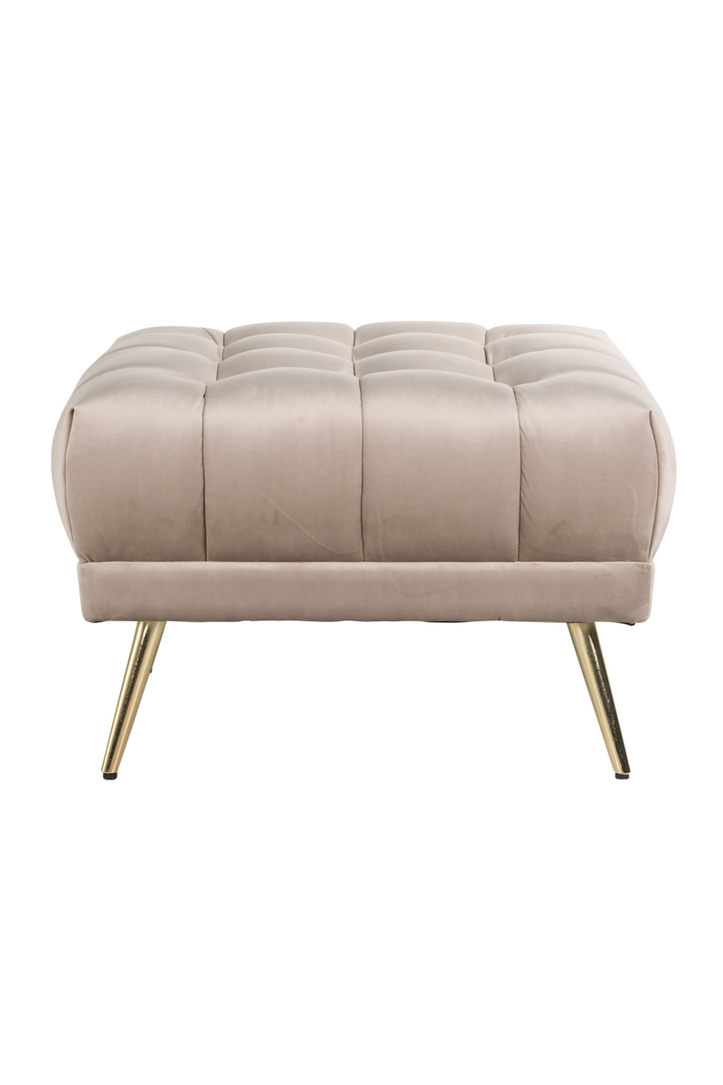 Pouf en velours taupe | Richmond Huxley | Meubleluxe.fr