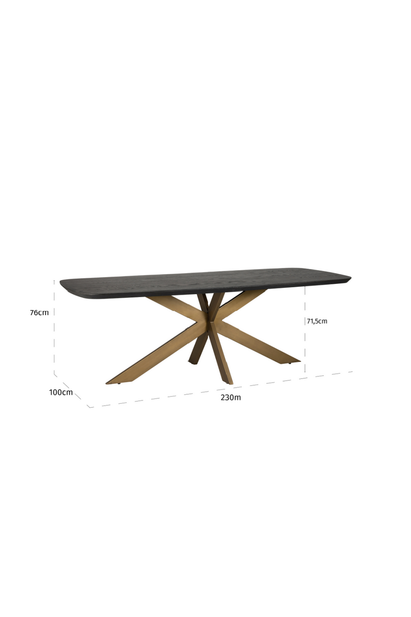 Table de salle à manger ovale en chêne noir 230 cm | Richmond Cambon | Meubleluxe.fr