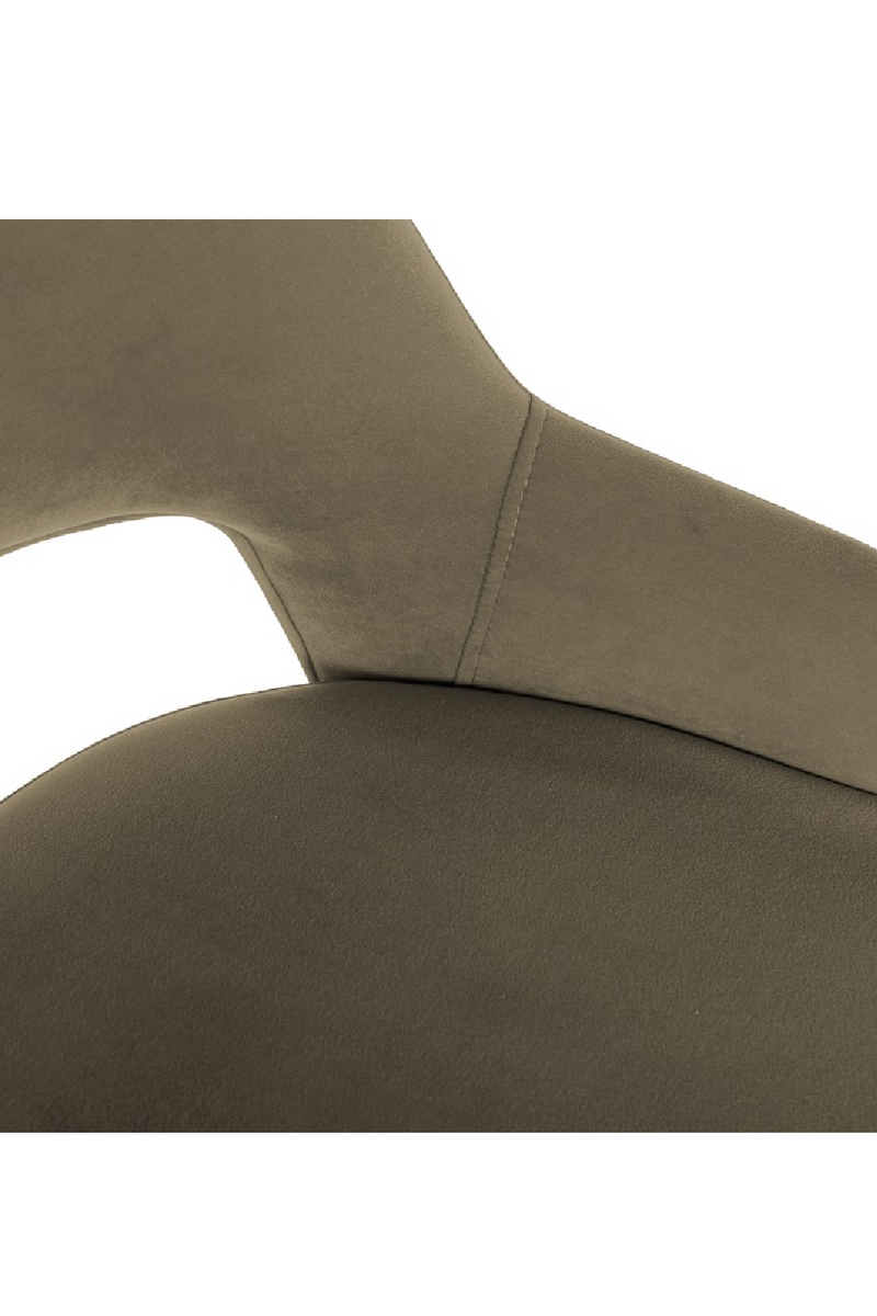 Chaise de bar en velours marron | Richmond Antony | Meubleluxe.fr