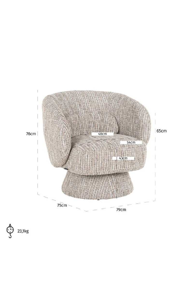 Fauteuil pivotant en tissu Beige Coco I Richmond Cavallo | OROA.fr