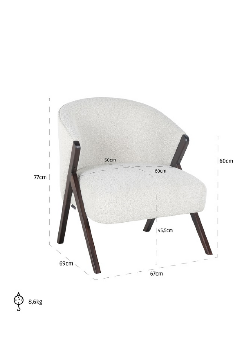 Fauteuil bouclé crème | Richmond Mia | Meubleluxe.fr