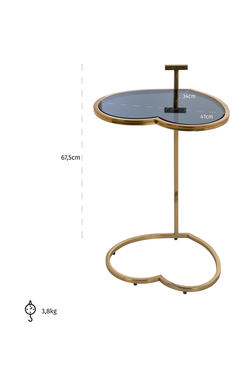 Table d'appoint en verre et laiton | Richmond Love | Meubleluxe.fr