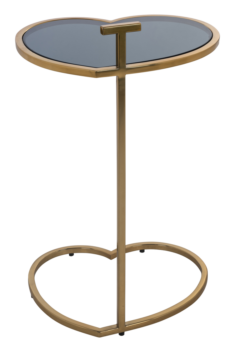 Table d'appoint en verre et laiton | Richmond Love | Meubleluxe.fr