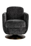 Fauteuil pivotant en velours gris | Richmond Turner | Meubleluxe.fr