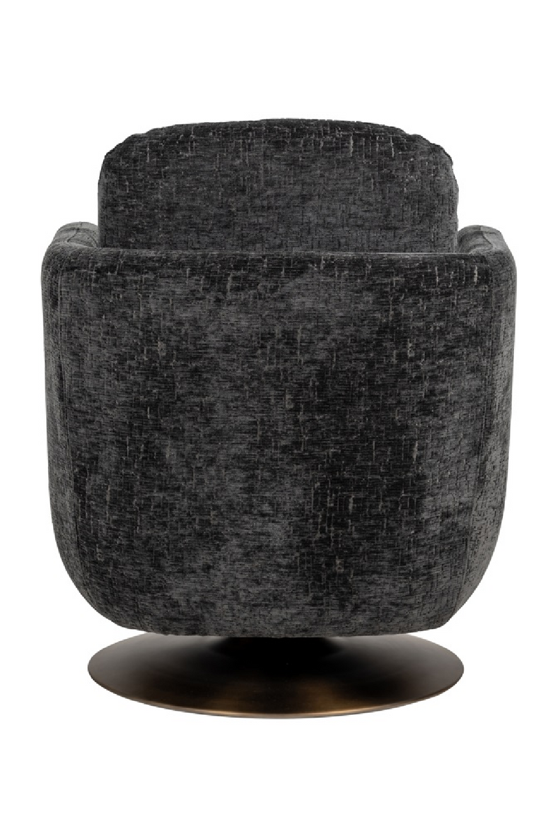 Fauteuil pivotant en velours gris | Richmond Turner | Meubleluxe.fr