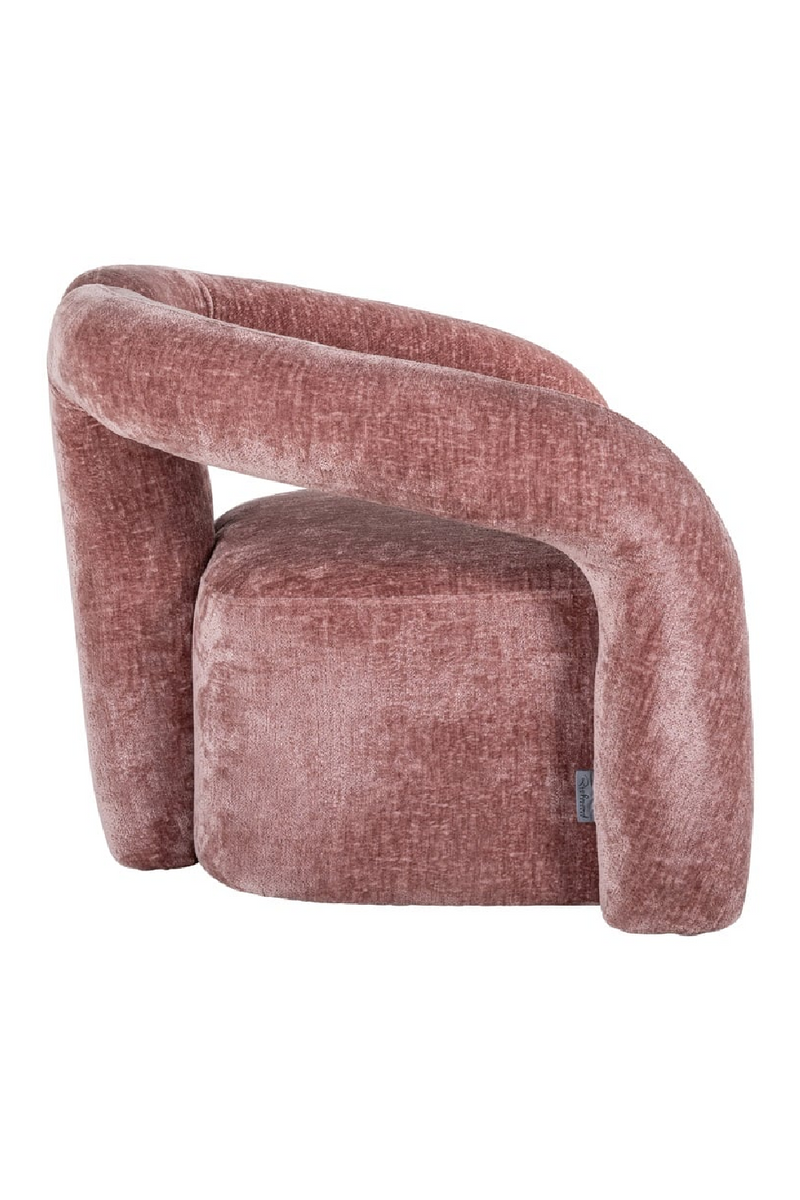 Fauteuil en chenille rose | Richmond Dana | Meubleluxe.fr