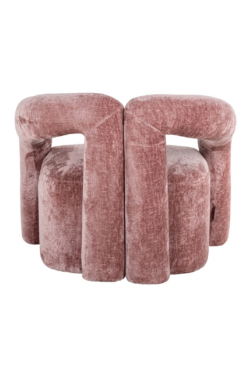 Fauteuil en chenille rose | Richmond Dana | Meubleluxe.fr