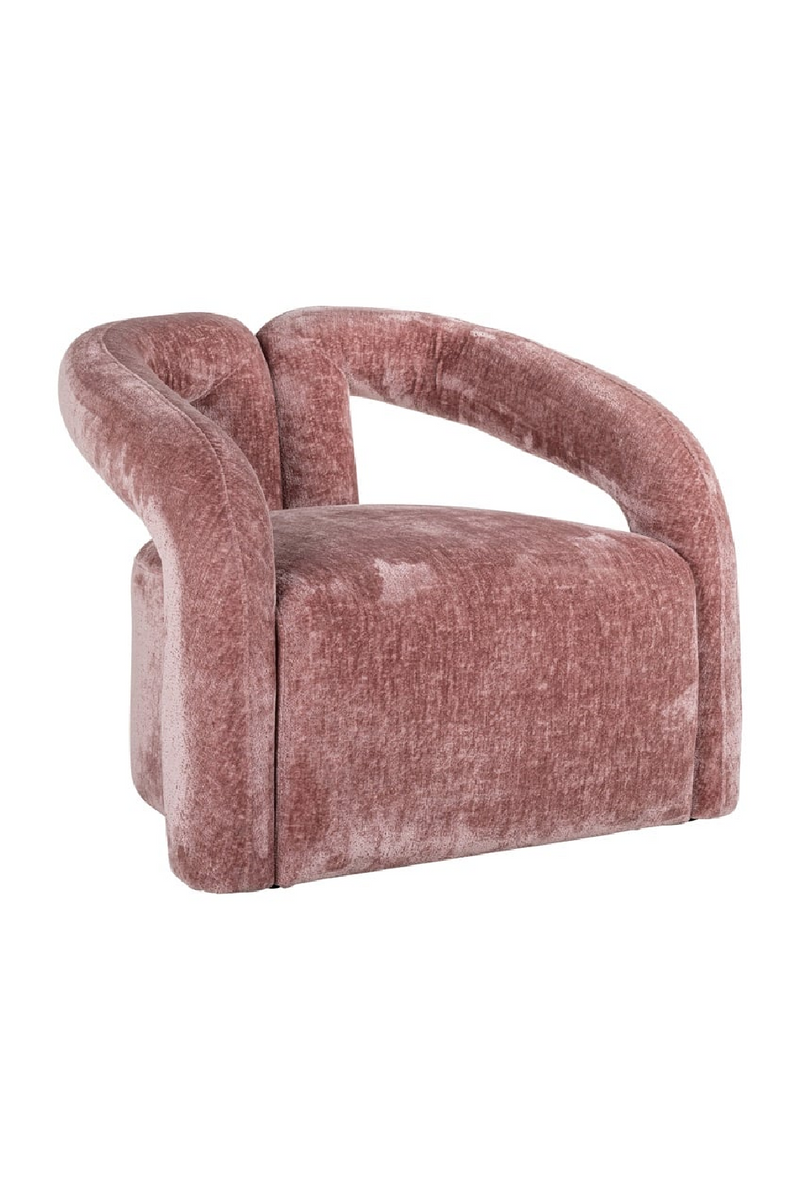 Fauteuil en chenille rose | Richmond Dana | Meubleluxe.fr