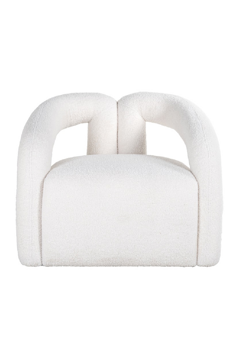 Fauteuil en tissu molletonné blanc | Richmond Dana | Meubleluxe.fr